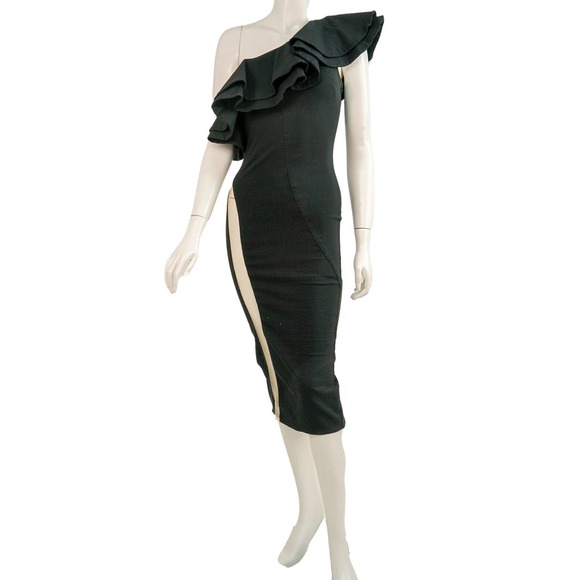Michael Costello X Revolve Women's Black One Shoulder Dress - Used - Size Small